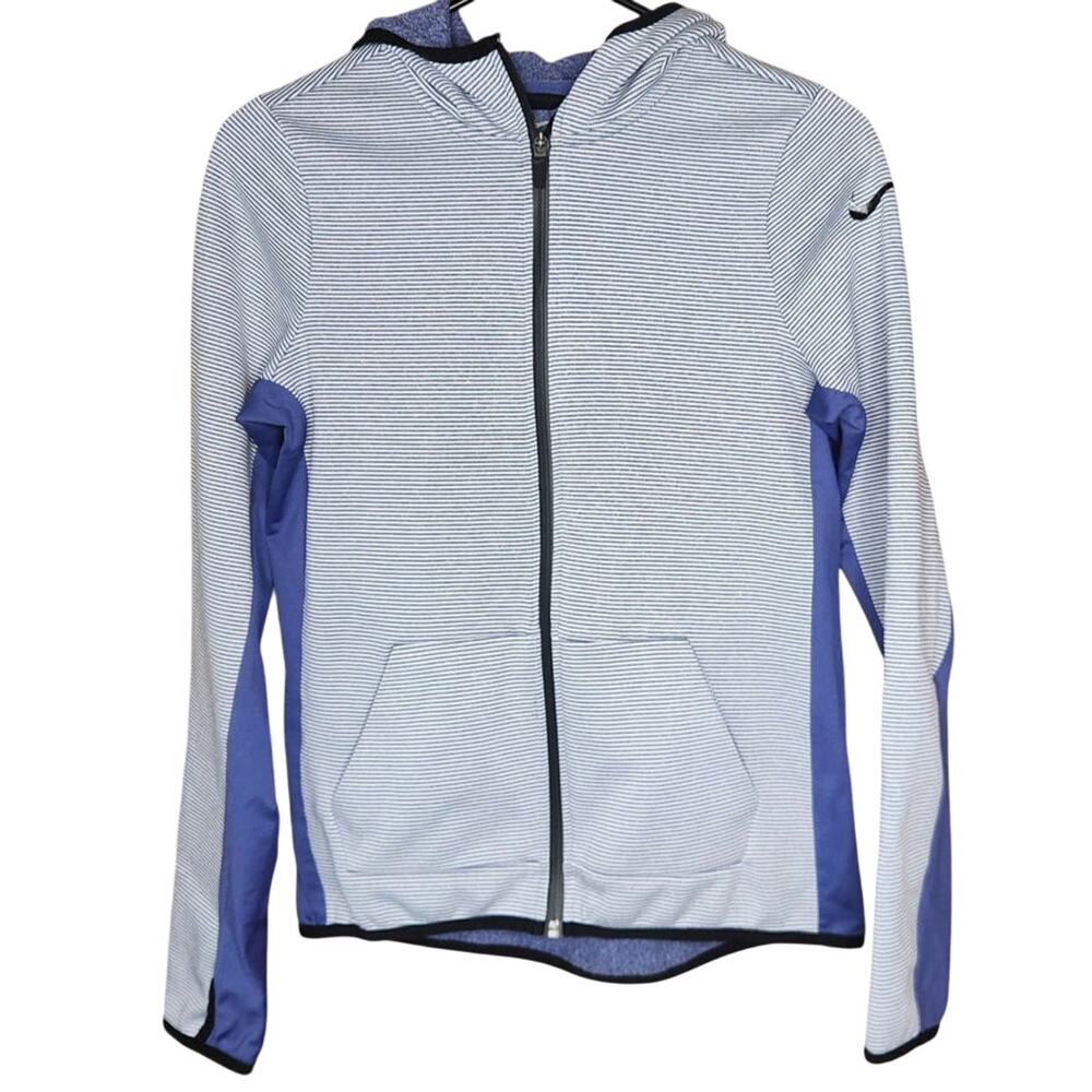 Nike girls full-zip purple striped hooded jacket size XL pockets